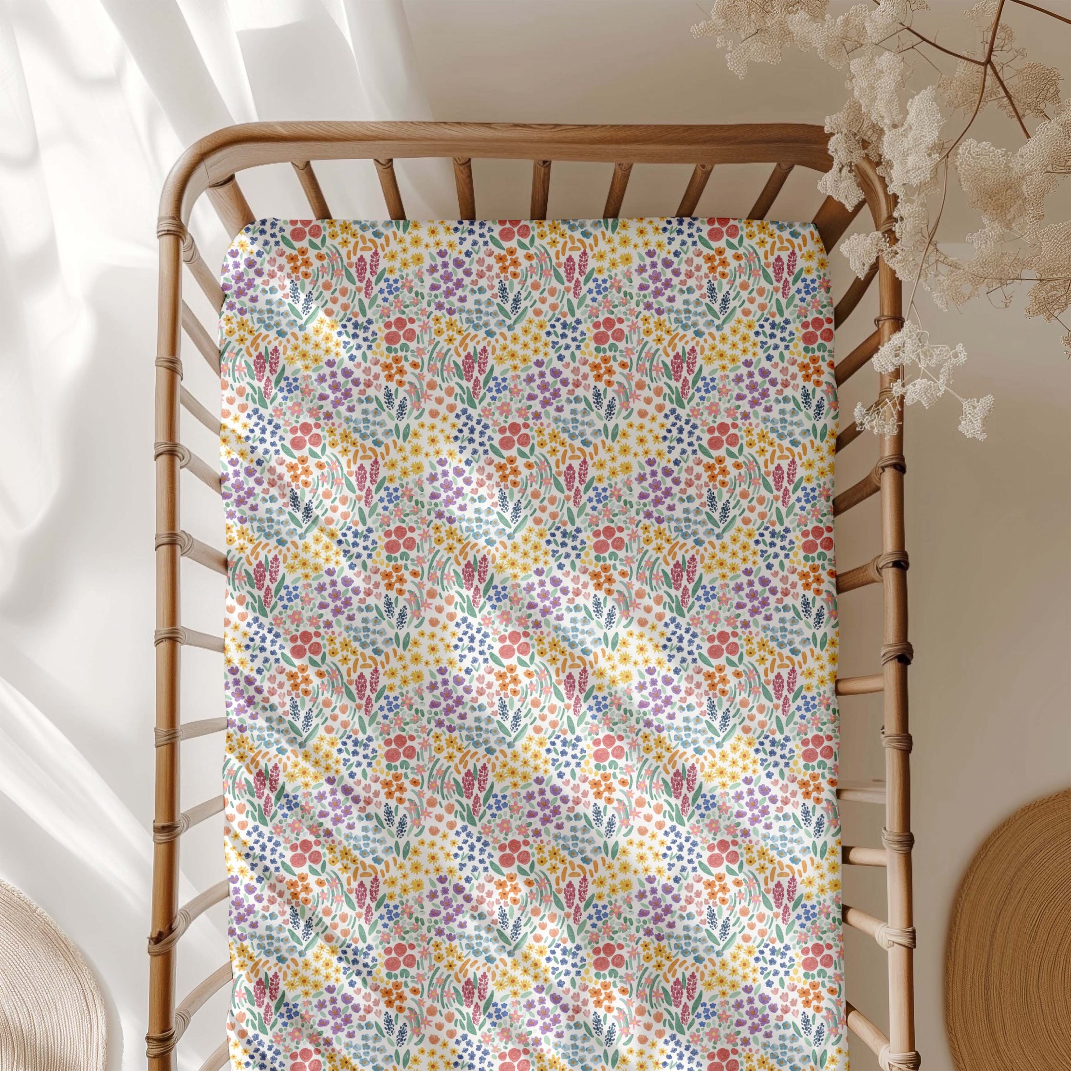 Whimsical Wildflower Crib Sheet