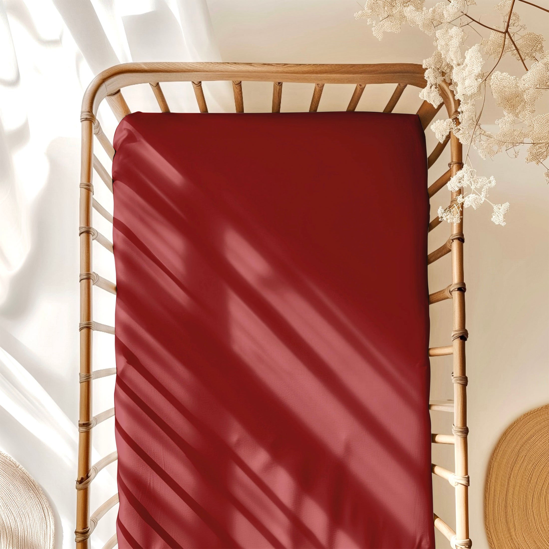 Burgundy Crib Sheet