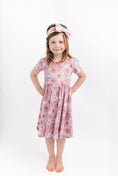 Load image into Gallery viewer, Powerful in Pink (Flower)  Short Sleeve Big Kid Twirl Dress
