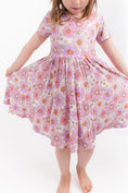 Load image into Gallery viewer, Powerful in Pink (Flower)  Short Sleeve Big Kid Twirl Dress
