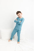 Load image into Gallery viewer, Pacific (Blue) Ribbed Long Sleeve PJ's
