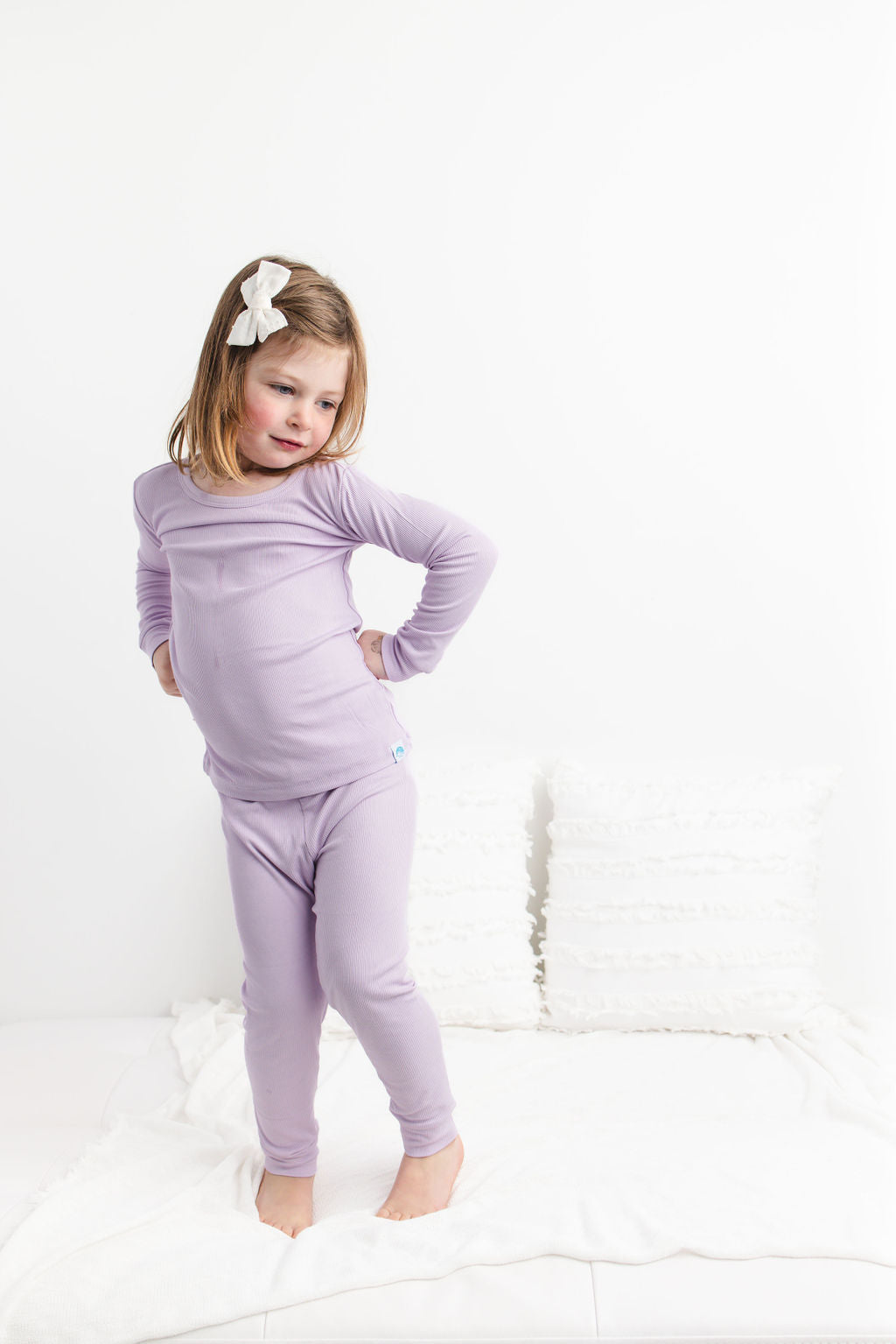 Lavender Ribbed Long Sleeve PJ's