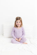 Load image into Gallery viewer, Lavender Ribbed Long Sleeve PJ's
