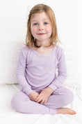 Load image into Gallery viewer, Lavender Ribbed Long Sleeve PJ's
