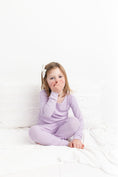 Load image into Gallery viewer, Lavender Ribbed Long Sleeve PJ's
