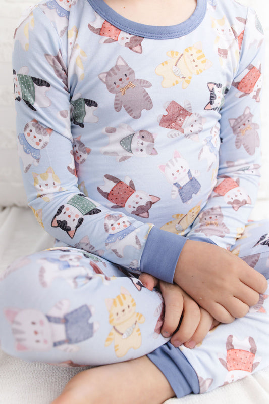 Whiskers (Blue) Long Sleeve PJ's