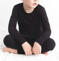 Load image into Gallery viewer, Midnight (Black) Ribbed Long Sleeve PJ's
