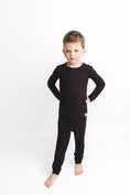 Load image into Gallery viewer, Midnight (Black) Ribbed Long Sleeve PJ's
