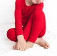 Load image into Gallery viewer, Crimson (Red) Ribbed Long Sleeve PJ's
