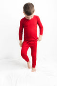 Load image into Gallery viewer, Crimson (Red) Ribbed Long Sleeve PJ's
