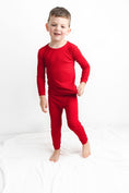 Load image into Gallery viewer, Crimson (Red) Ribbed Long Sleeve PJ's
