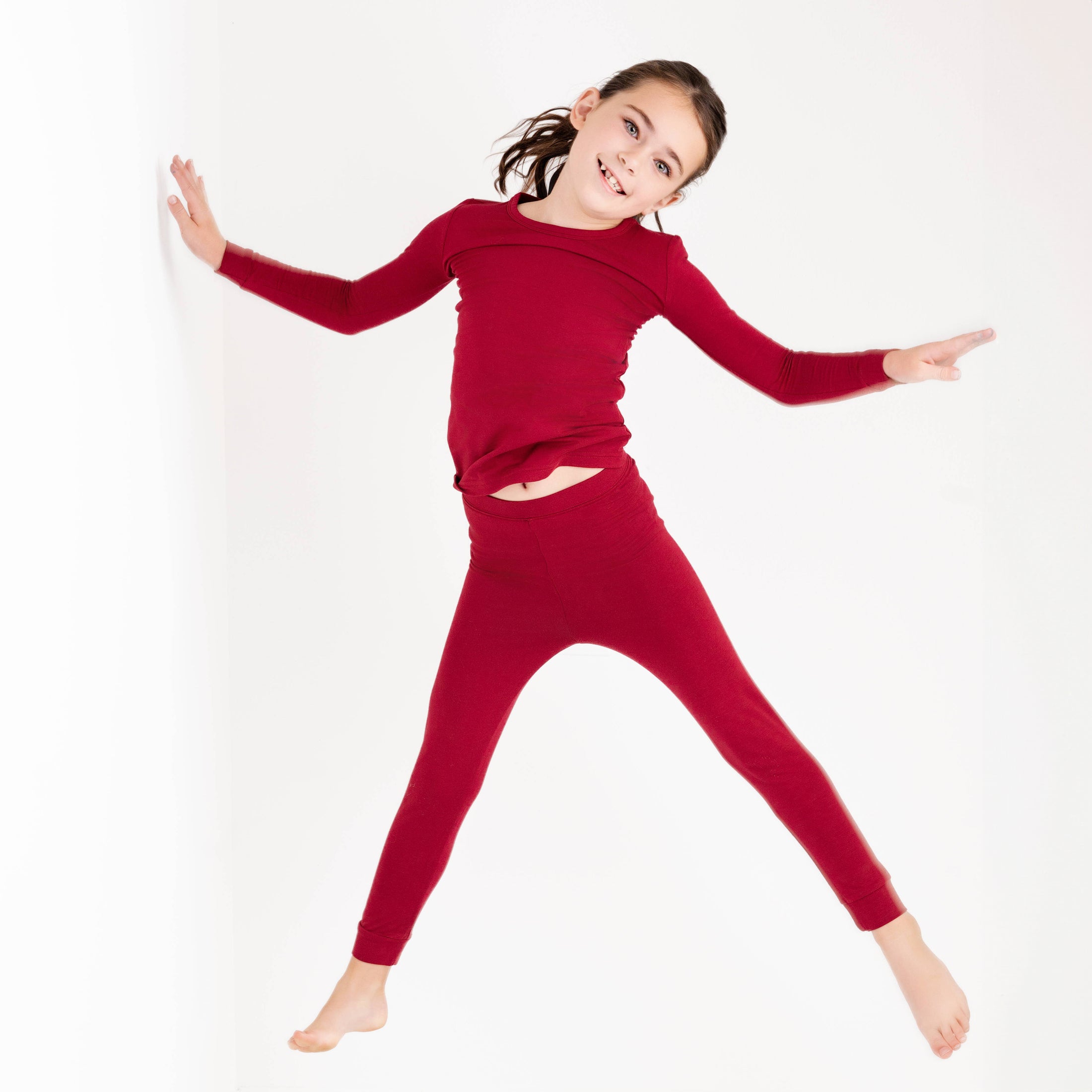 Burgundy Long Sleeve PJ's