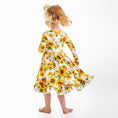 Load image into Gallery viewer, Suns and Roses (Sunflower) Long Sleeve Big Kid Twirl Dress
