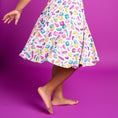 Load image into Gallery viewer, Block Party (Purple) Short Sleeve Big Kid Twirl Dress
