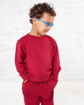 Load image into Gallery viewer, Burgundy Kids Jogger Set
