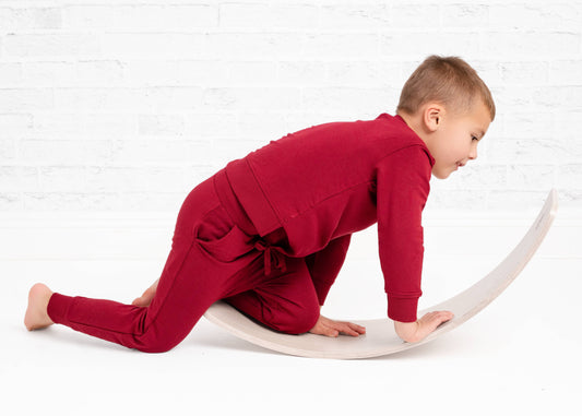 Burgundy Kids Jogger Set