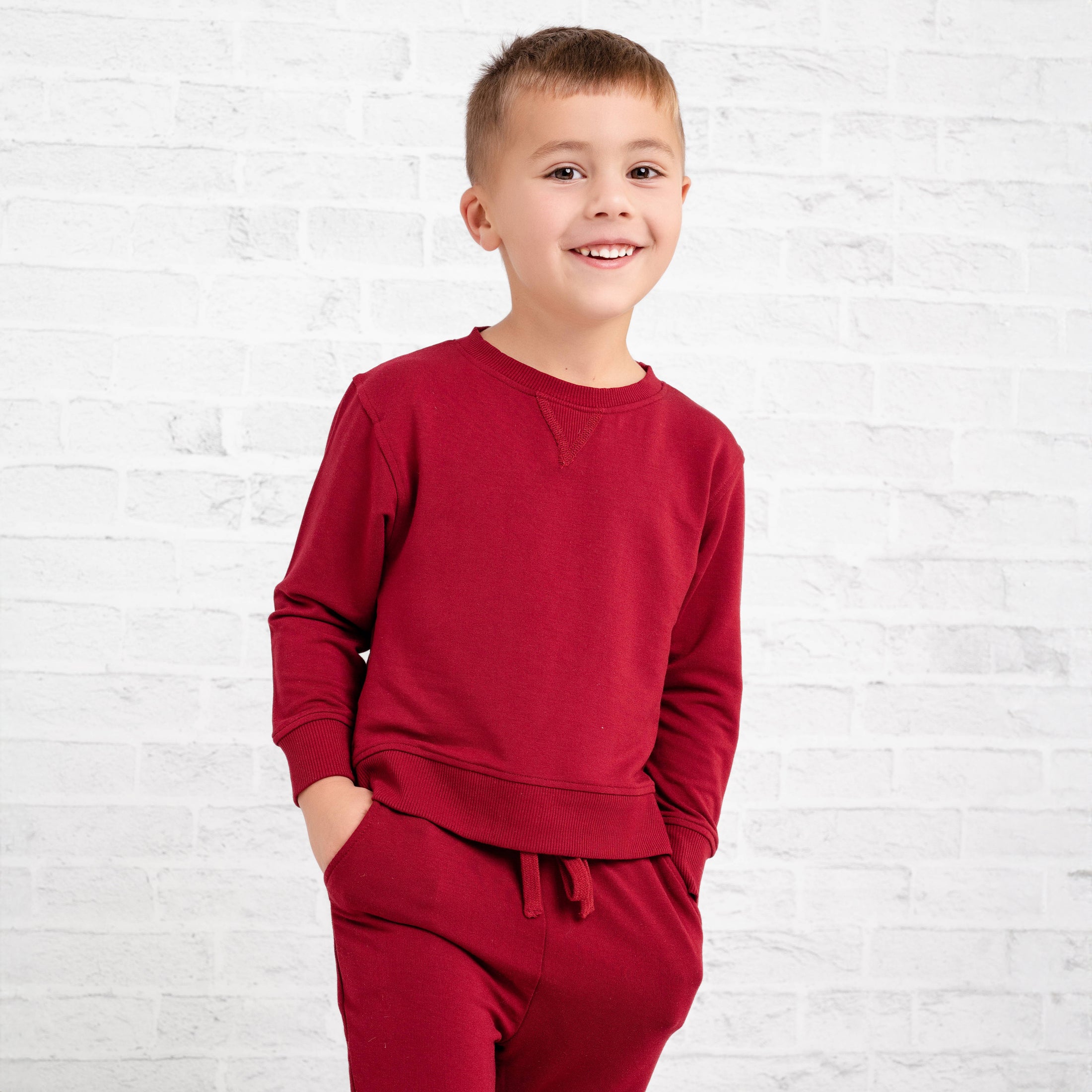 Burgundy Kids Jogger Set