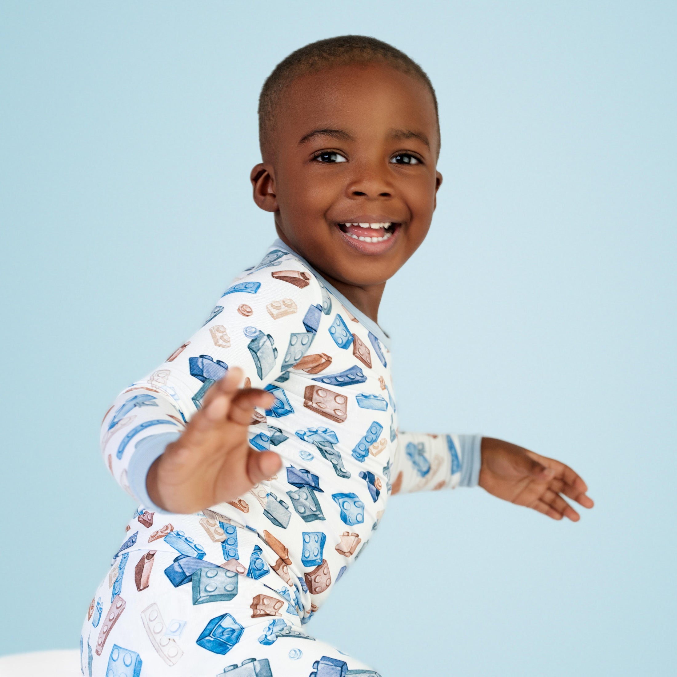 Block Party (Blue) Long Sleeve PJ's