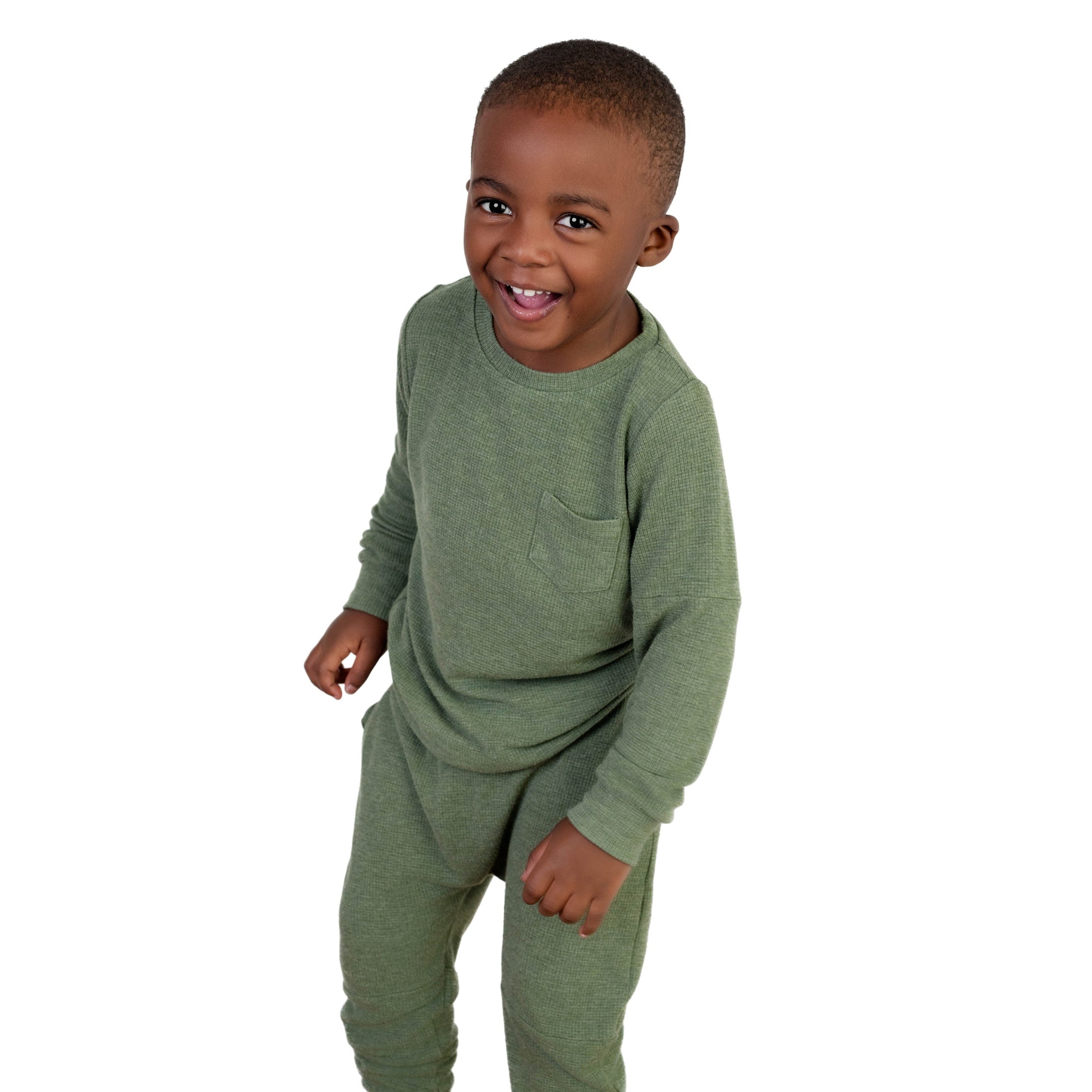 Bamboo Waffle Kids' Jogger Set-Line Dry Only