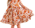 Load image into Gallery viewer, Falling For Florals Long Sleeve Big Kid Twirl Dress
