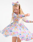 Load image into Gallery viewer, Whispering Wildflowers Long Sleeve Big Kid Twirl Dress
