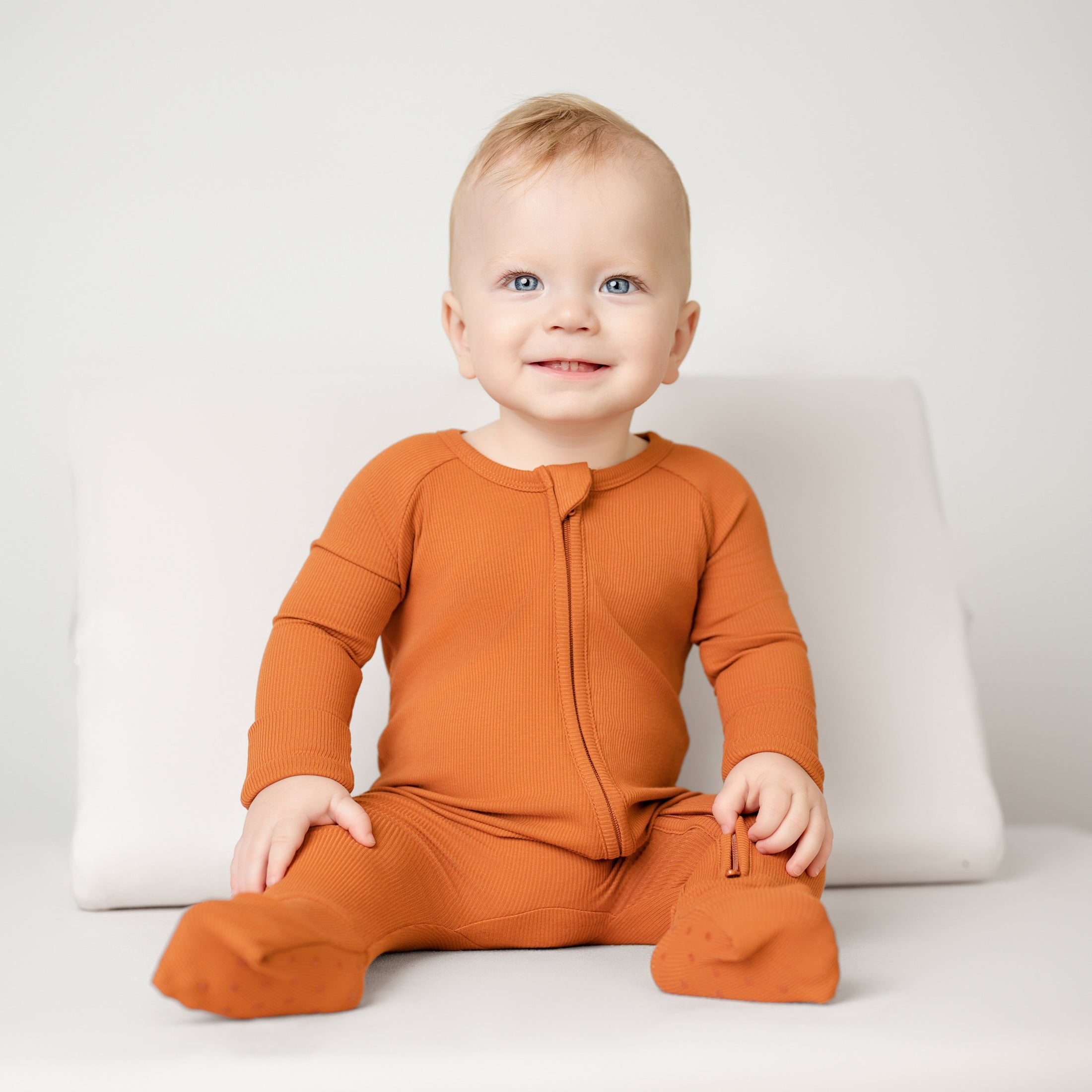 Rust (Orange) Ribbed Romper