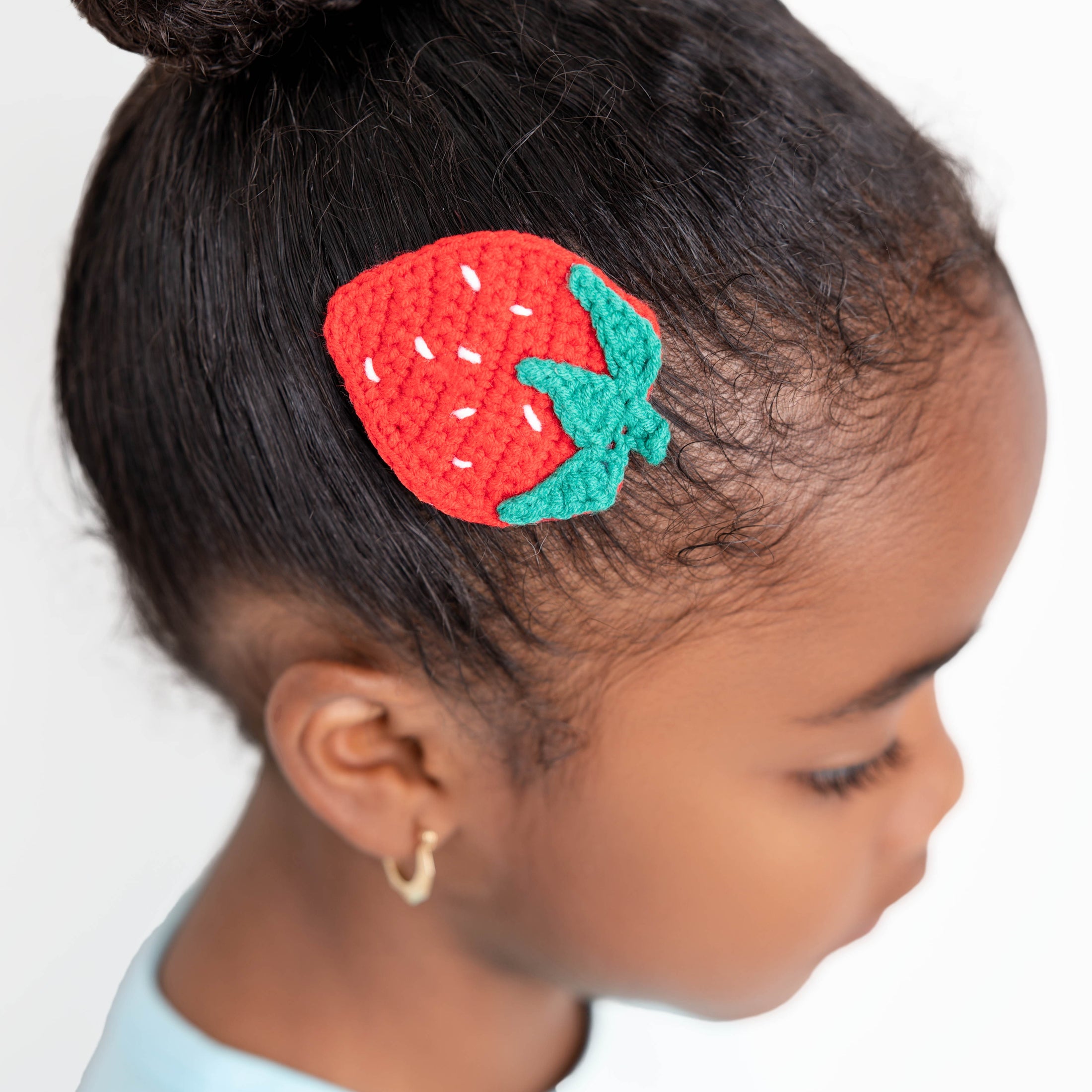 Crochet Strawberry Hair Clips