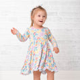 Load image into Gallery viewer, Whimsical Wildflower Long Sleeve Big Kid Twirl Dress
