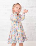 Load image into Gallery viewer, Whimsical Wildflower Long Sleeve Big Kid Twirl Dress
