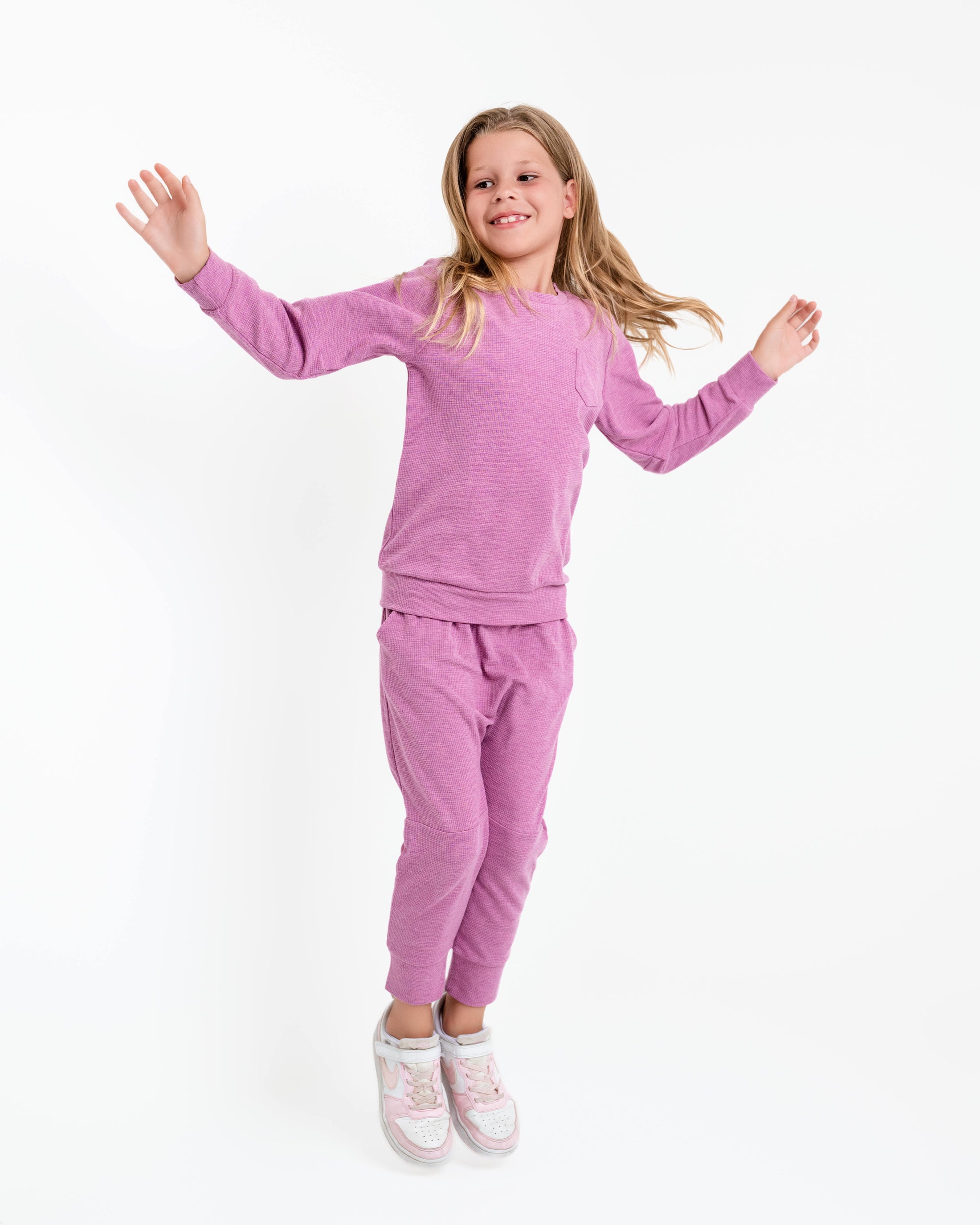 Bamboo Waffle Kids' Jogger Set-Line Dry Only