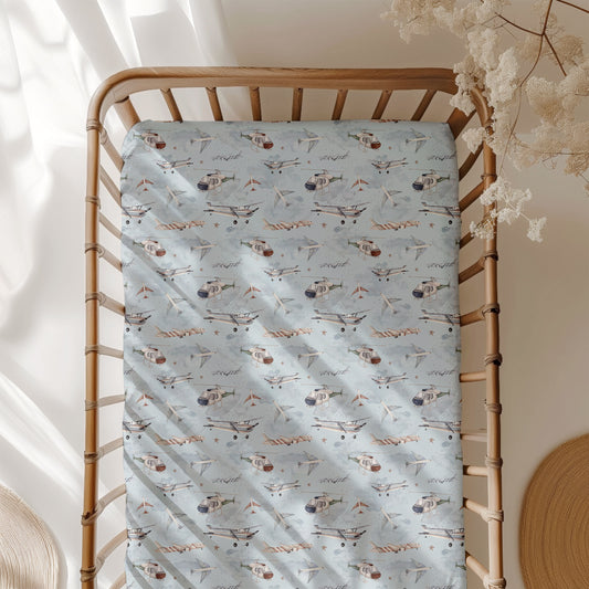 Plane & Simple (Airplanes) Crib Sheet