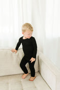 Load image into Gallery viewer, Midnight (Black) Ribbed Long Sleeve PJ's
