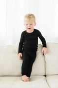 Load image into Gallery viewer, Midnight (Black) Ribbed Long Sleeve PJ's
