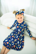 Load image into Gallery viewer, Santa’s Treats Long Sleeve Big Kid Twirl Dress
