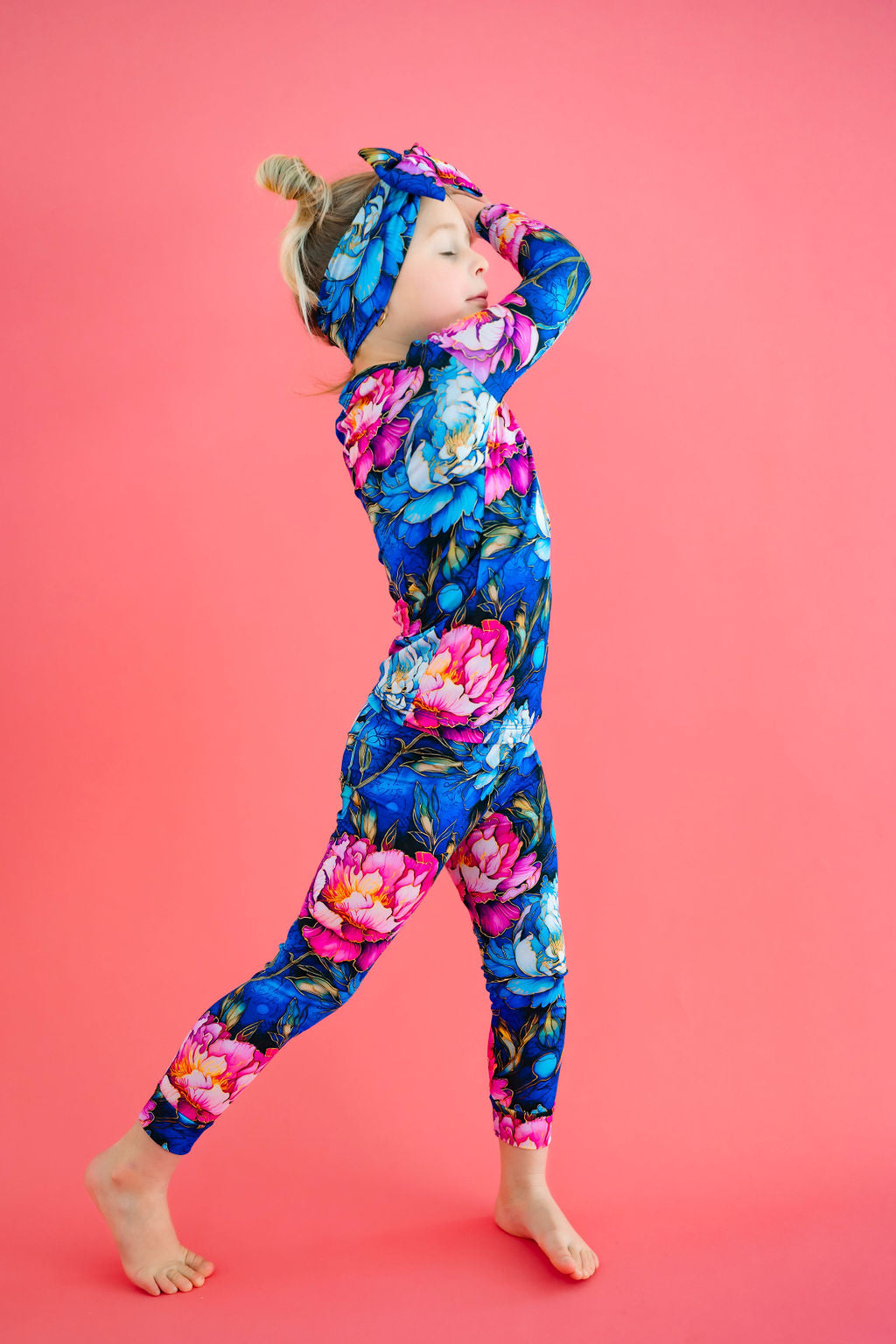 Neon Blooms Long Sleeve PJ's