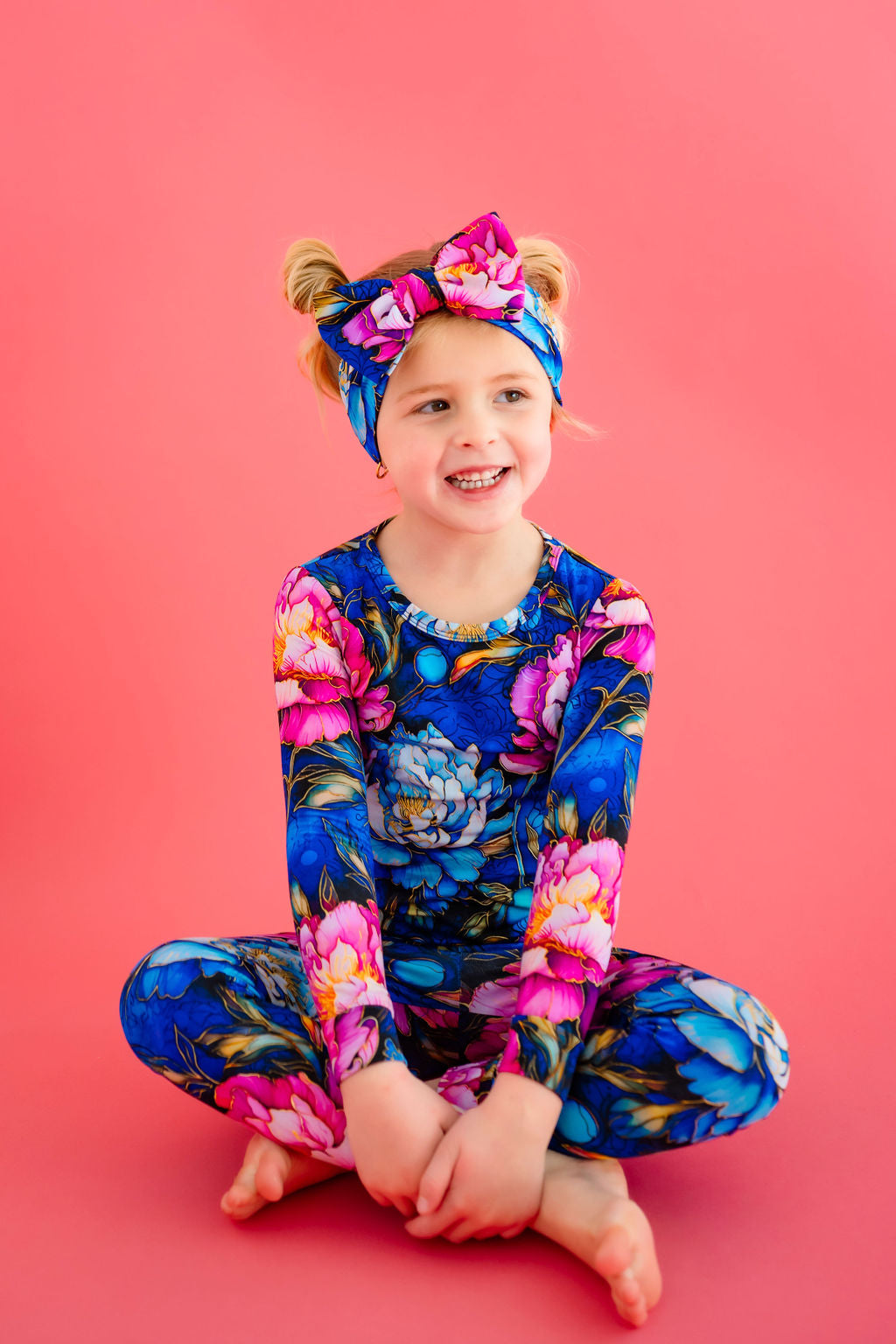 Neon Blooms Long Sleeve PJ's