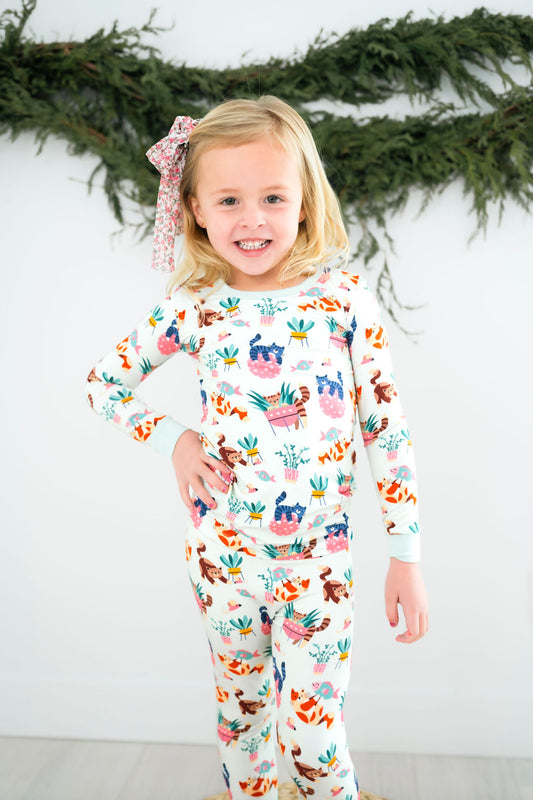 Felines & Ferns Long Sleeve PJ's