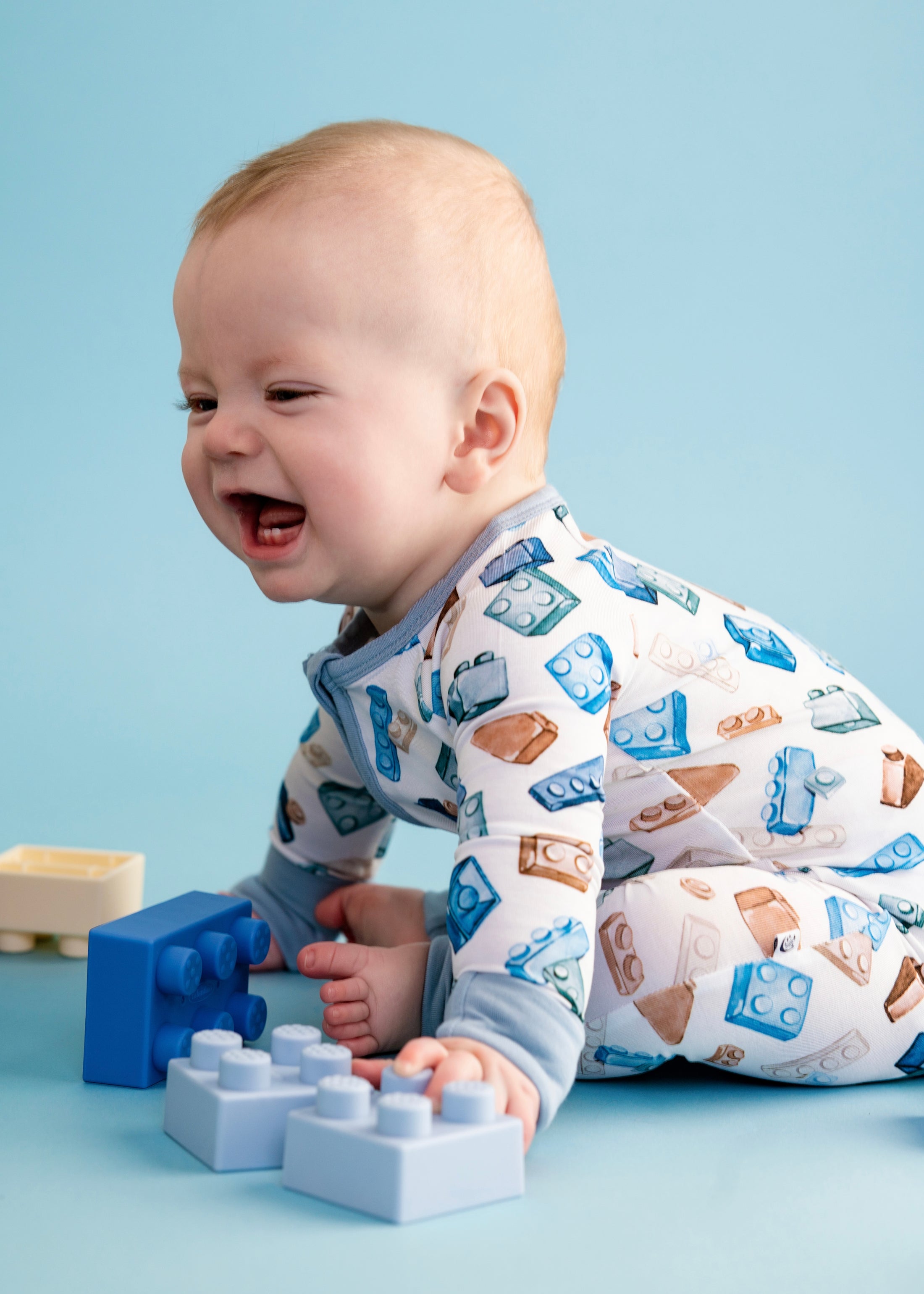 Block Party (Blue) Romper