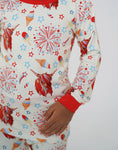 Load image into Gallery viewer, Party in the Moo.S.A (Highland Cow) Long Sleeve PJ's
