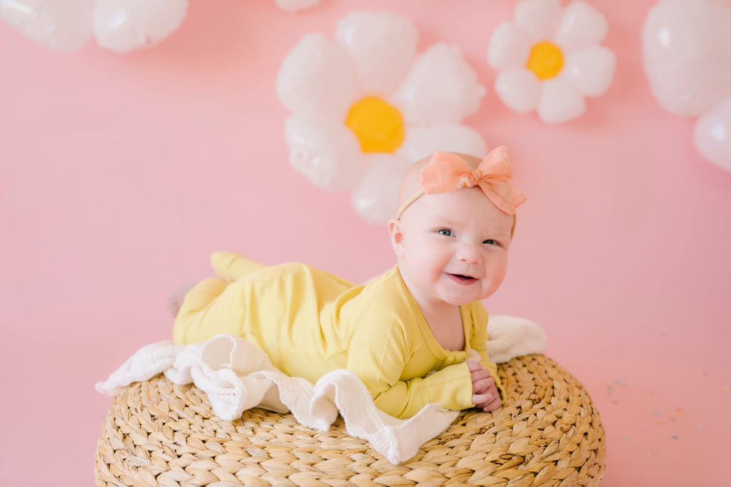 Lemon Meringue (Yellow) Ribbed Romper