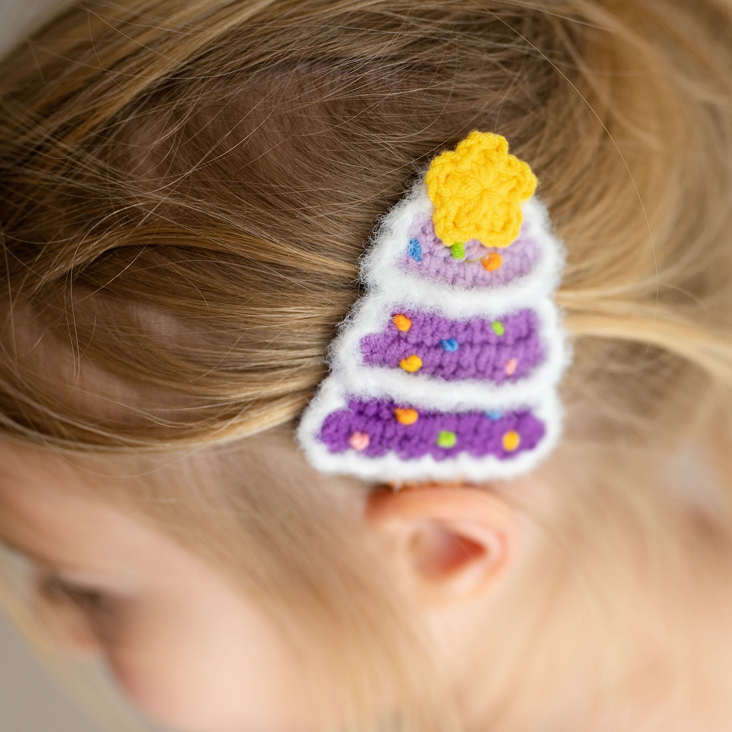 Crochet Christmas Tree Hair Clips