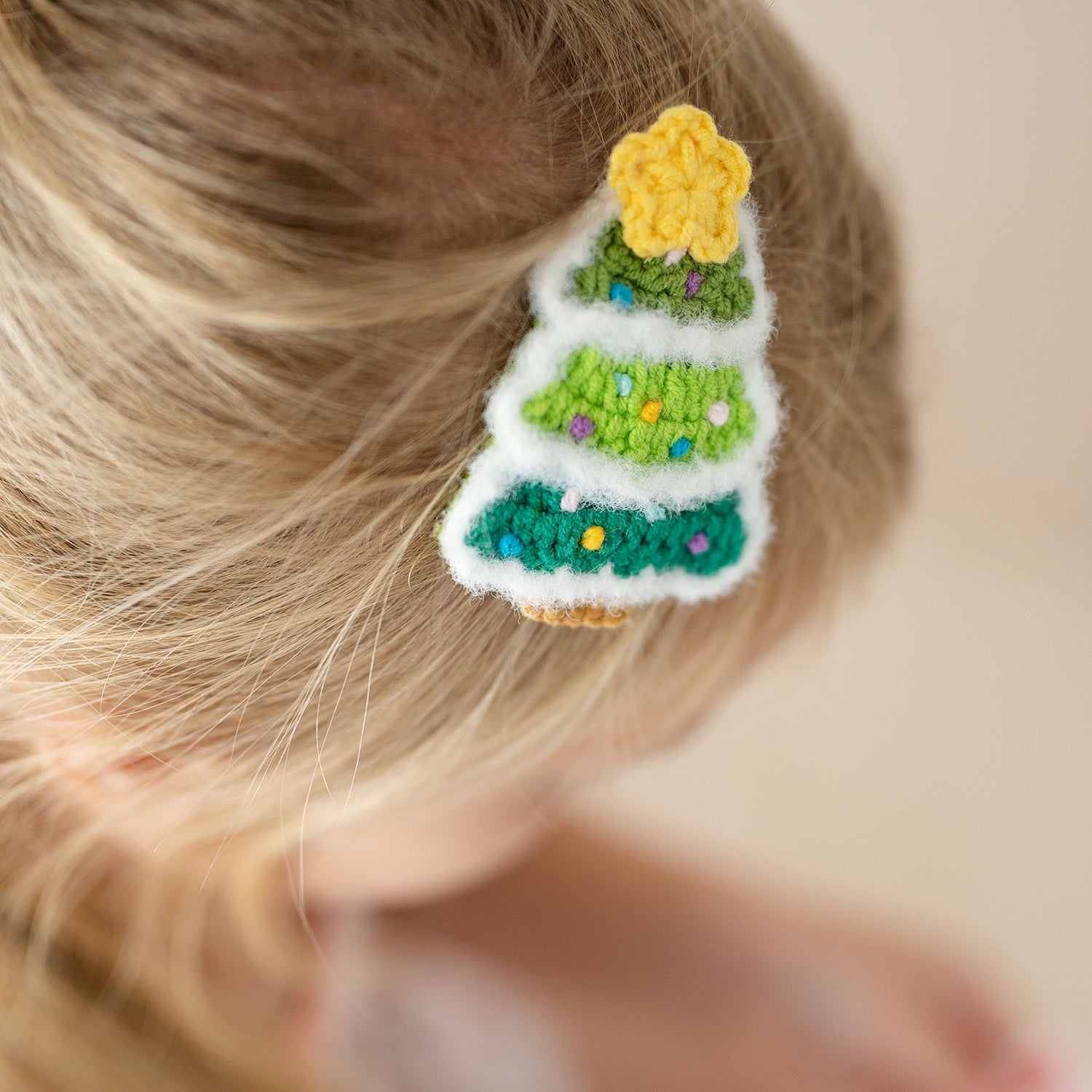 Crochet Christmas Tree Hair Clips