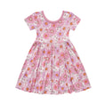 Load image into Gallery viewer, Powerful in Pink (Flower)  Short Sleeve Big Kid Twirl Dress
