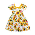 Load image into Gallery viewer, Suns and Roses (Sunflowers) Short Sleeve Big Kid Twirl Dress
