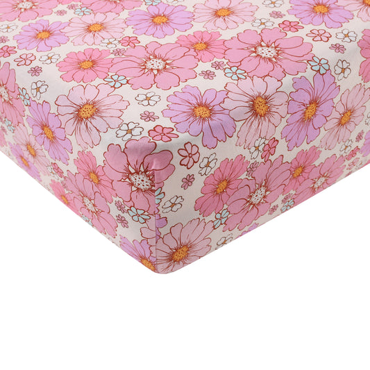 Powerful in Pink (Flower) Crib Sheet