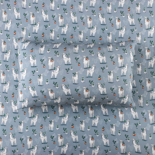 Prickly Llama Twin Fitted Sheet and Pillowcase Set