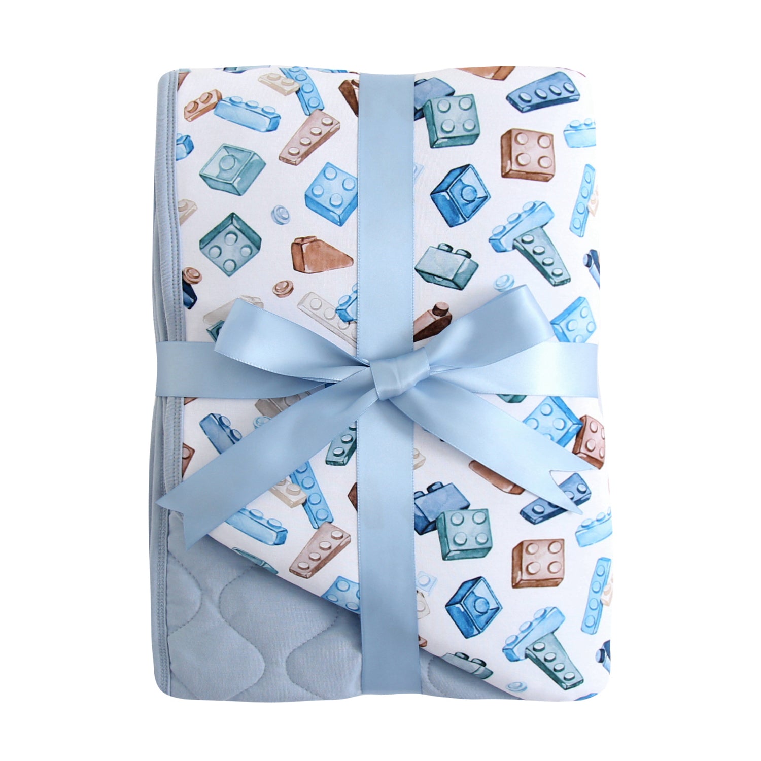 Block Party (Blue) Toddler Quilted Blanket