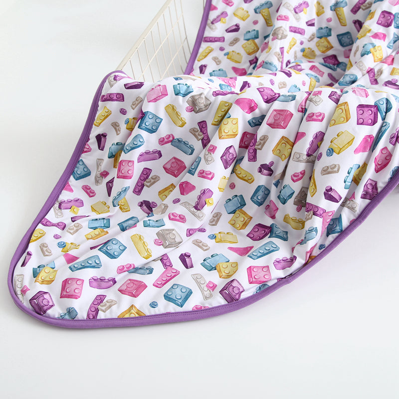 Block Party (Purple) Toddler Quilted Blanket