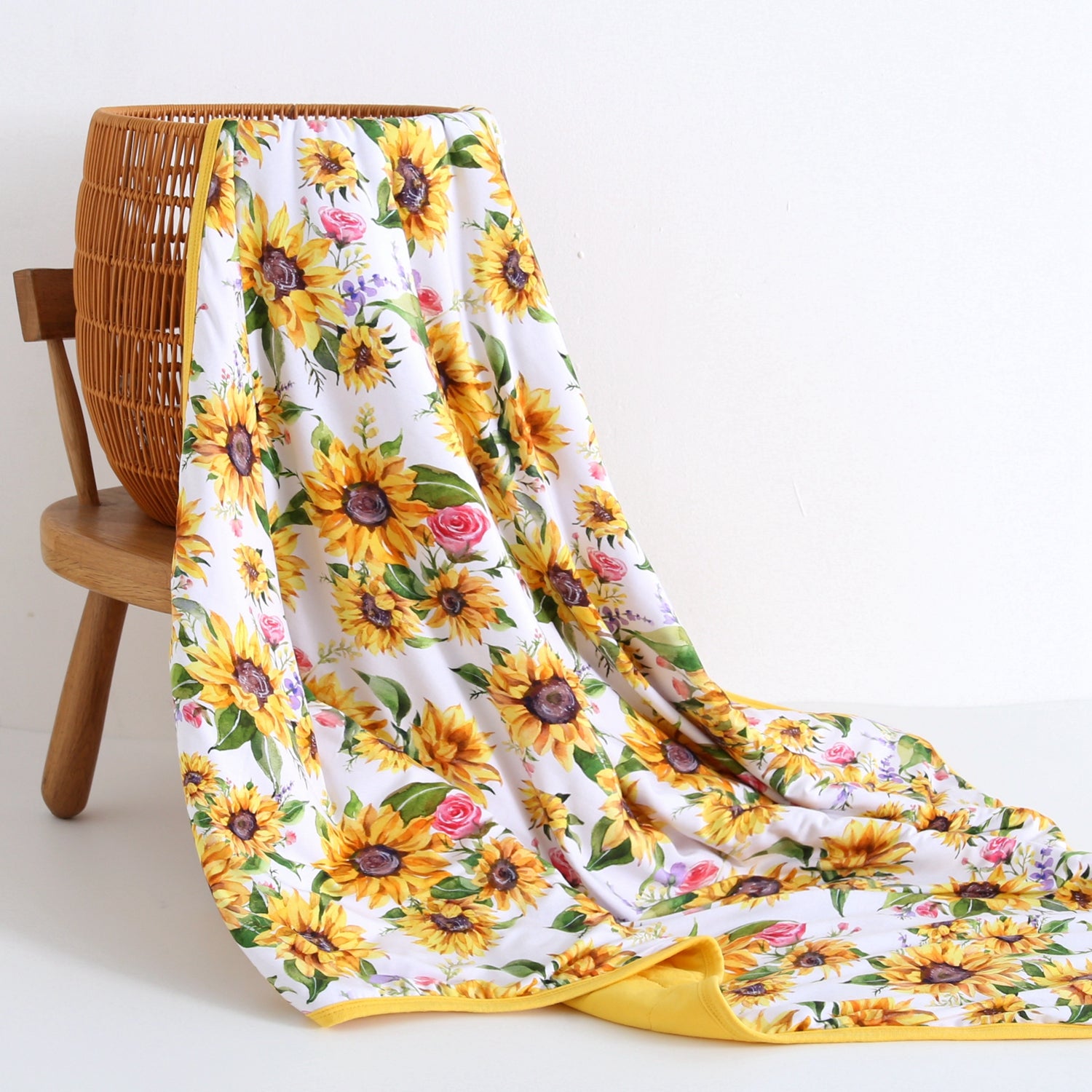 Suns and Roses (Sunflowers) Adult Quilted Blanket