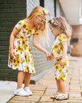 Load image into Gallery viewer, Suns and Roses (Sunflowers) Short Sleeve Big Kid Twirl Dress
